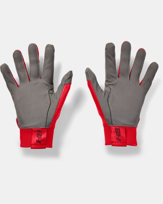 Men's UA Harper Hustle Batting Gloves, Red, pdpMainDesktop image number 1